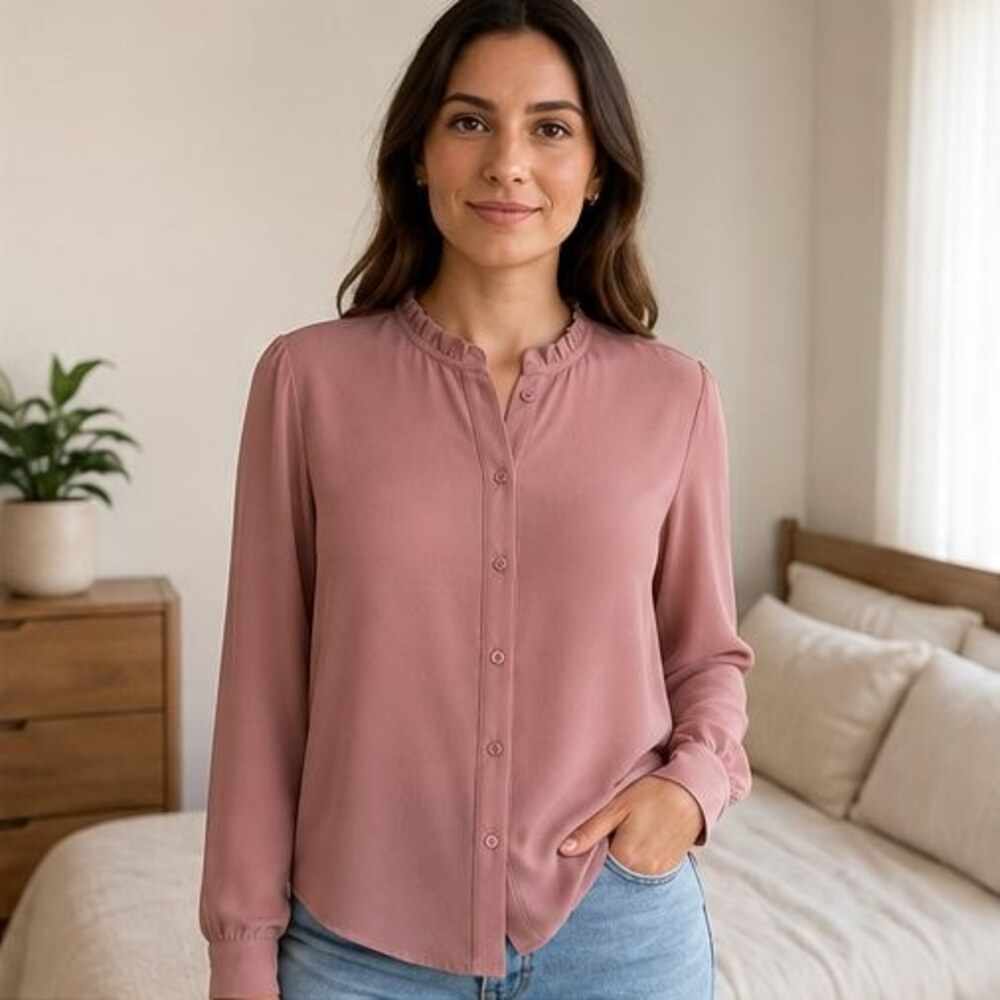 Rose Ruffle Collar Blouse - Picture 2 of 6